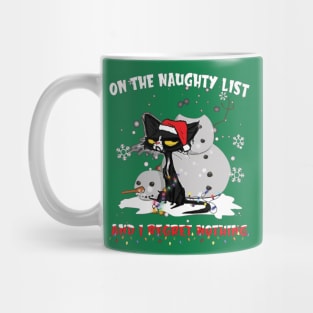 Cat On The Naughty List And I Regret Nothing Mug